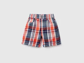 100% cotton checked bermudas