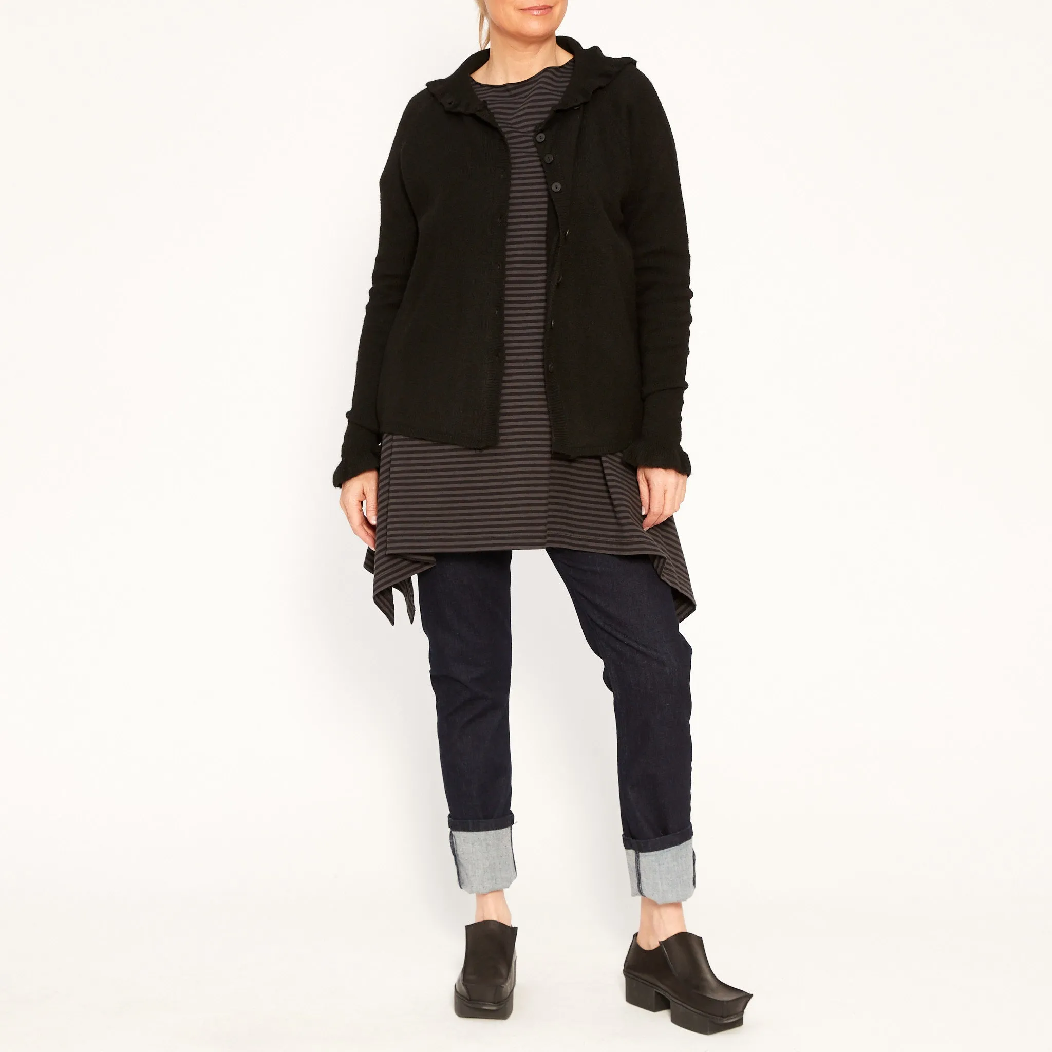 A Knitted Cardigan - Black