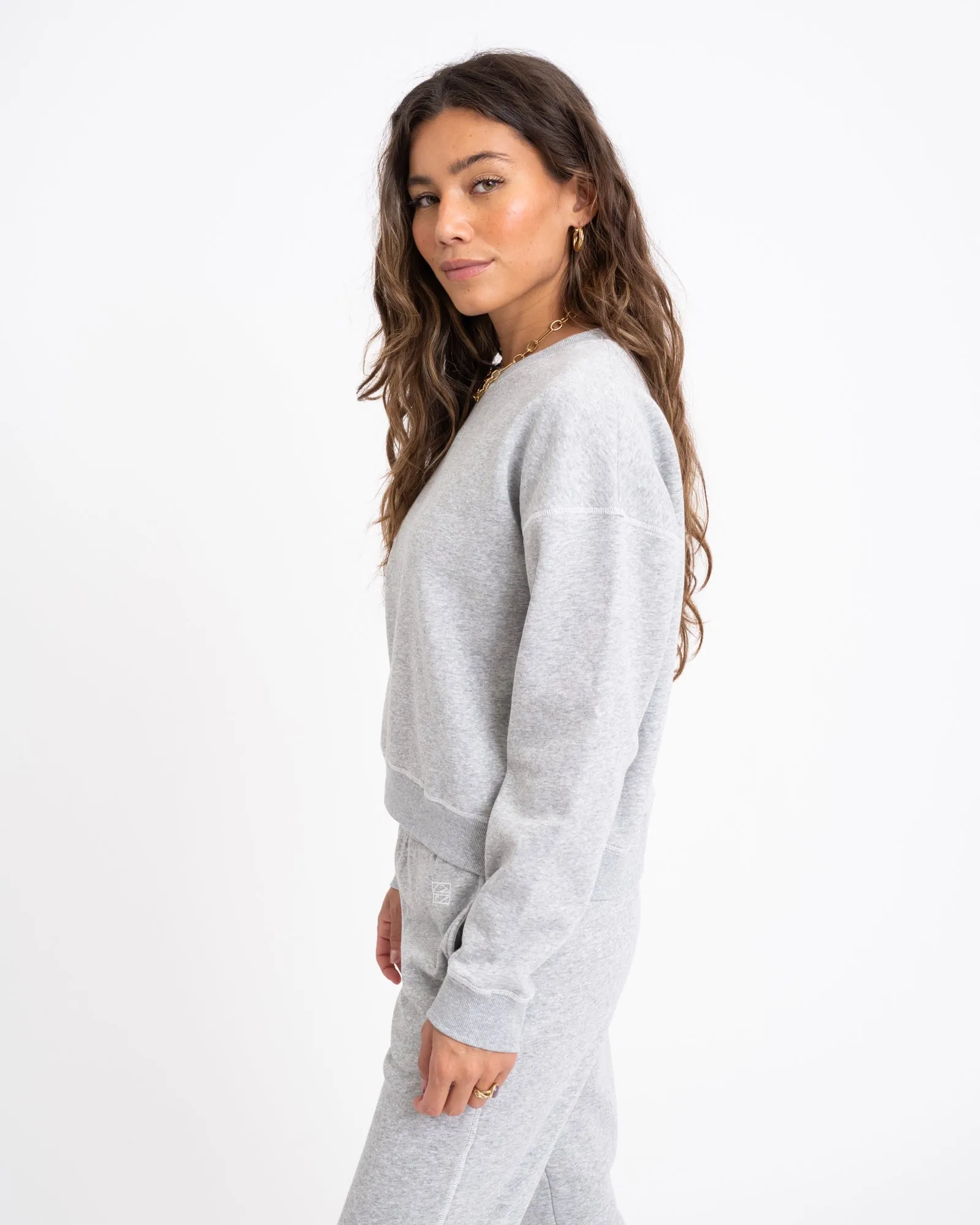 Arya O-Neck Sweat Light Grey Melange