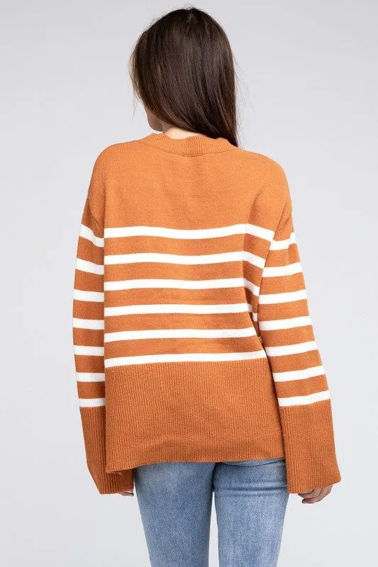 BiBi Ribbed Hem Stripe Sweater