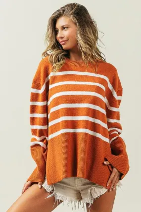 BiBi Ribbed Hem Stripe Sweater