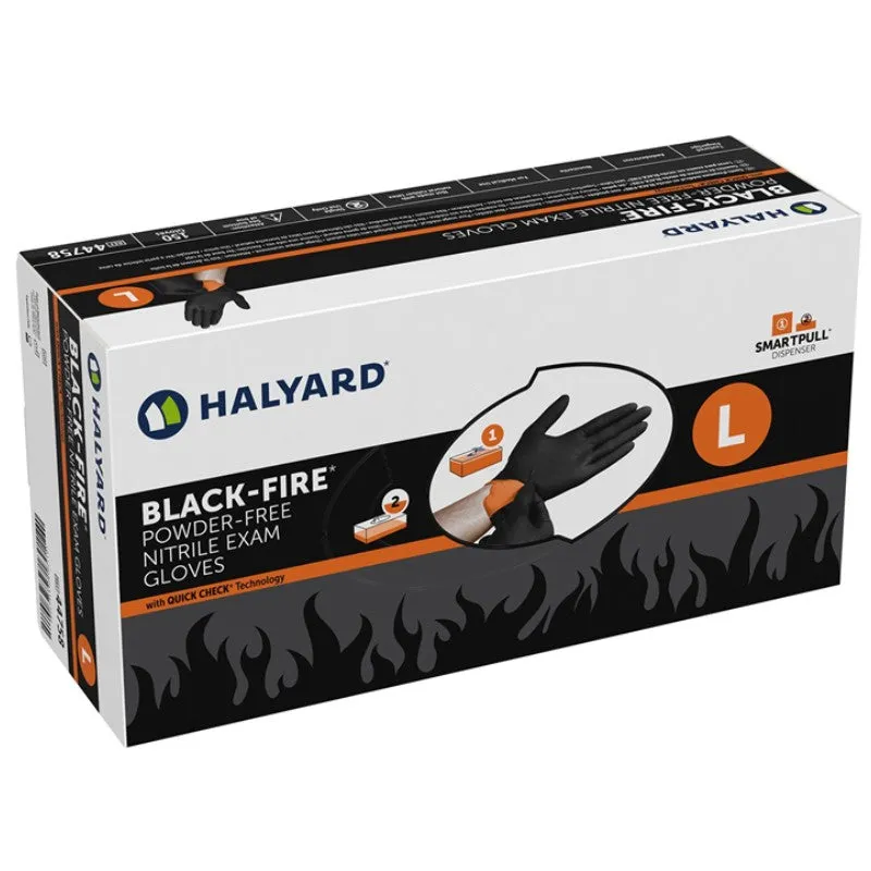 Black-Fire Nitrile Exam Gloves