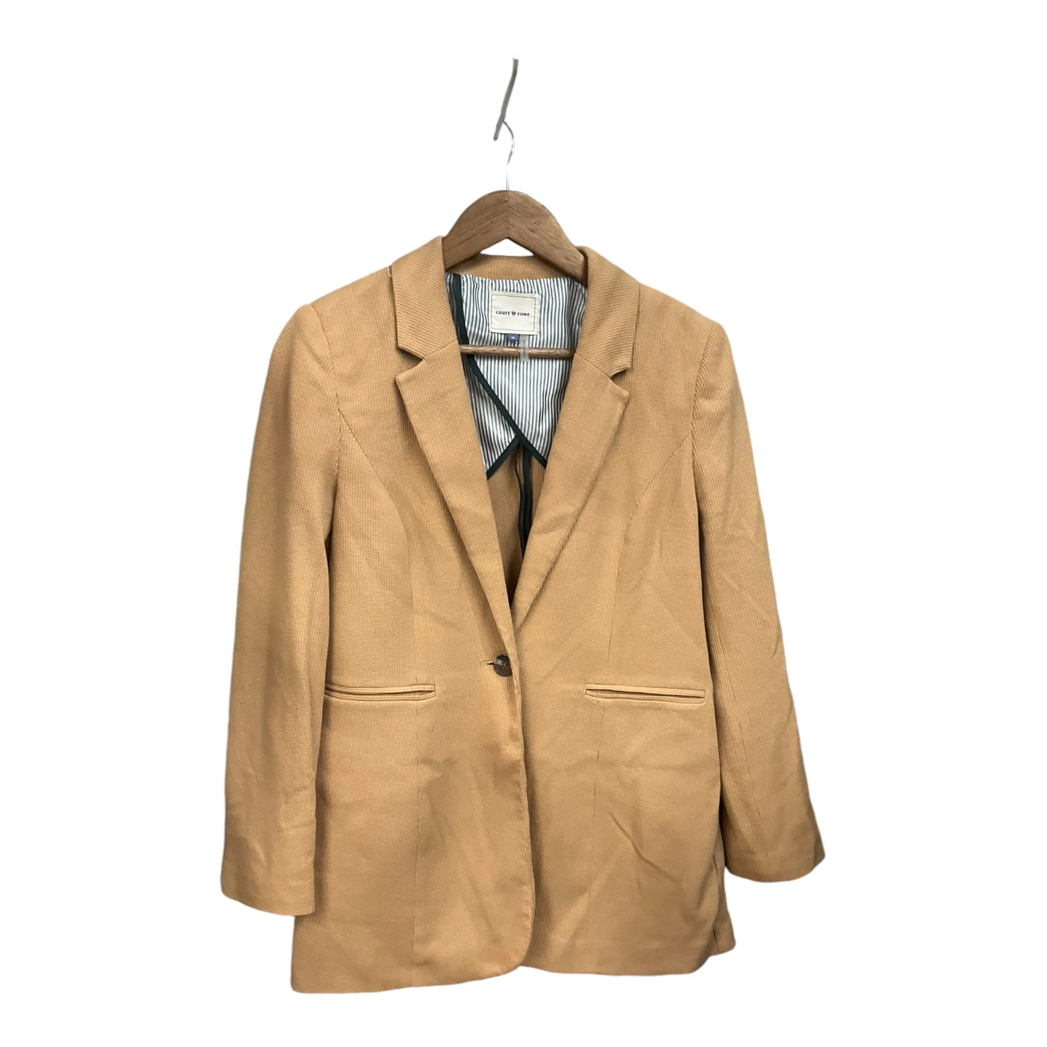 Blazer By Clothes Mentor In Tan, Size: M