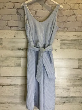 Blue & White Dress Casual Midi Clothes Mentor, Size M