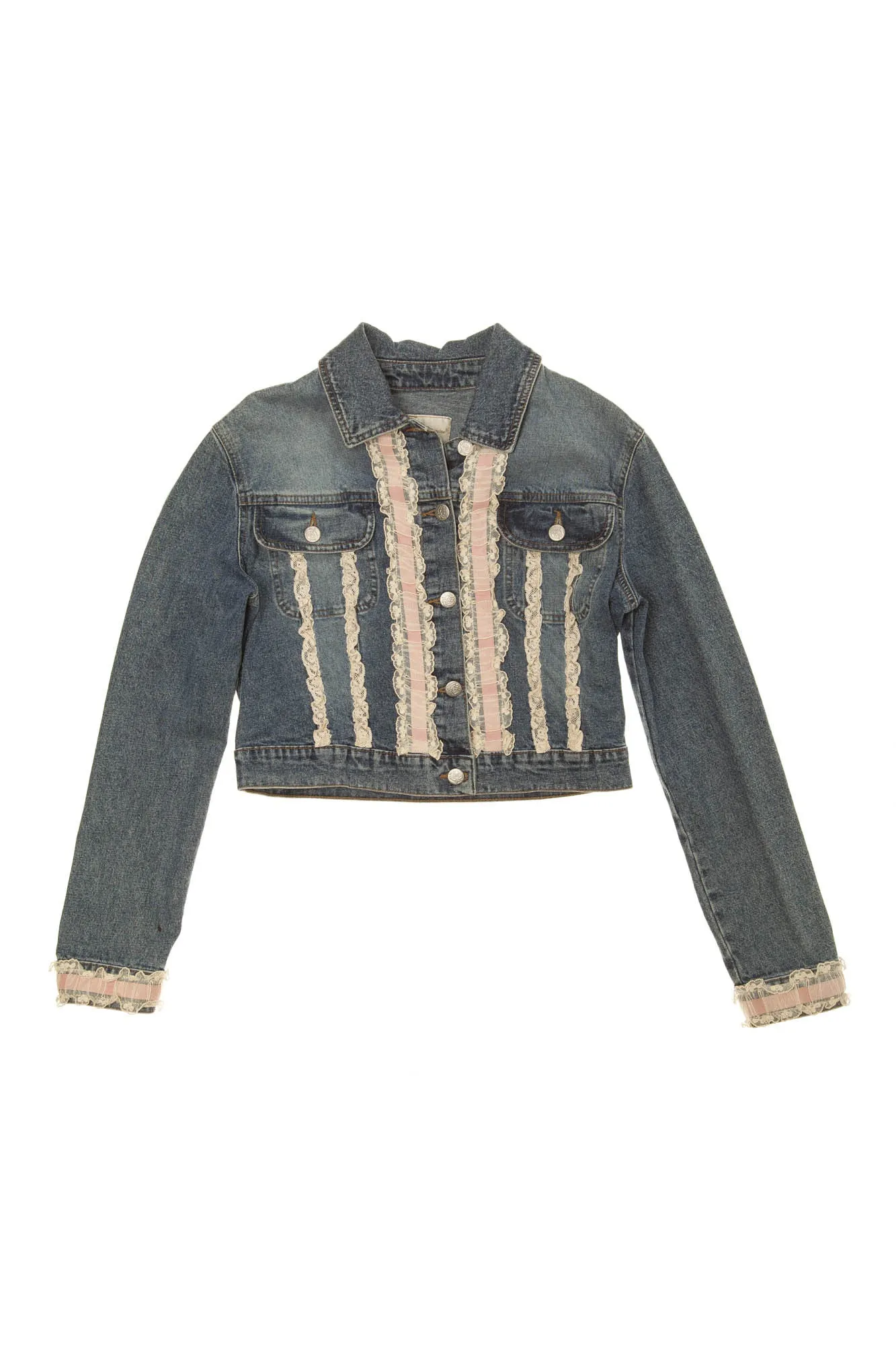 Blumarine - Blue Jean Jacket with Lace - IT 40