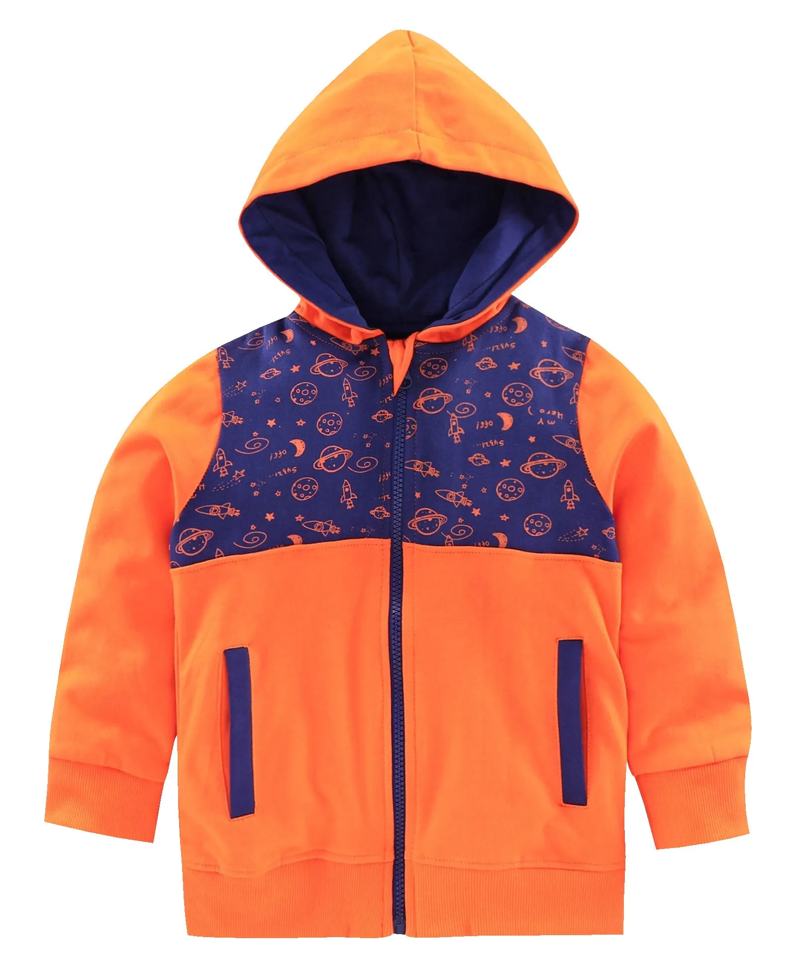 Boys AOP Detailed Front Open Hooded Sweatshirt Pack of 2