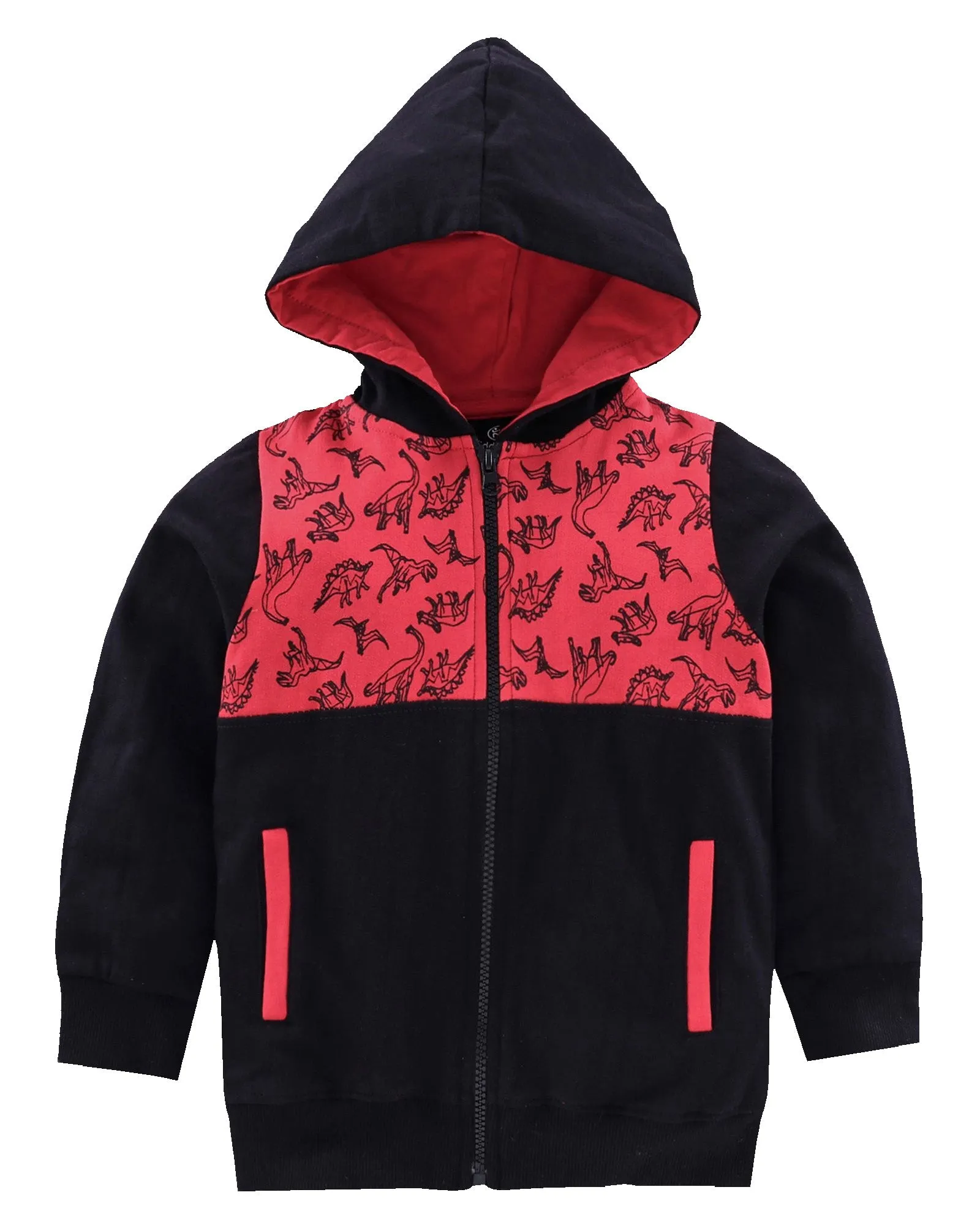 Boys AOP Detailed Front Open Hooded Sweatshirt Pack of 2