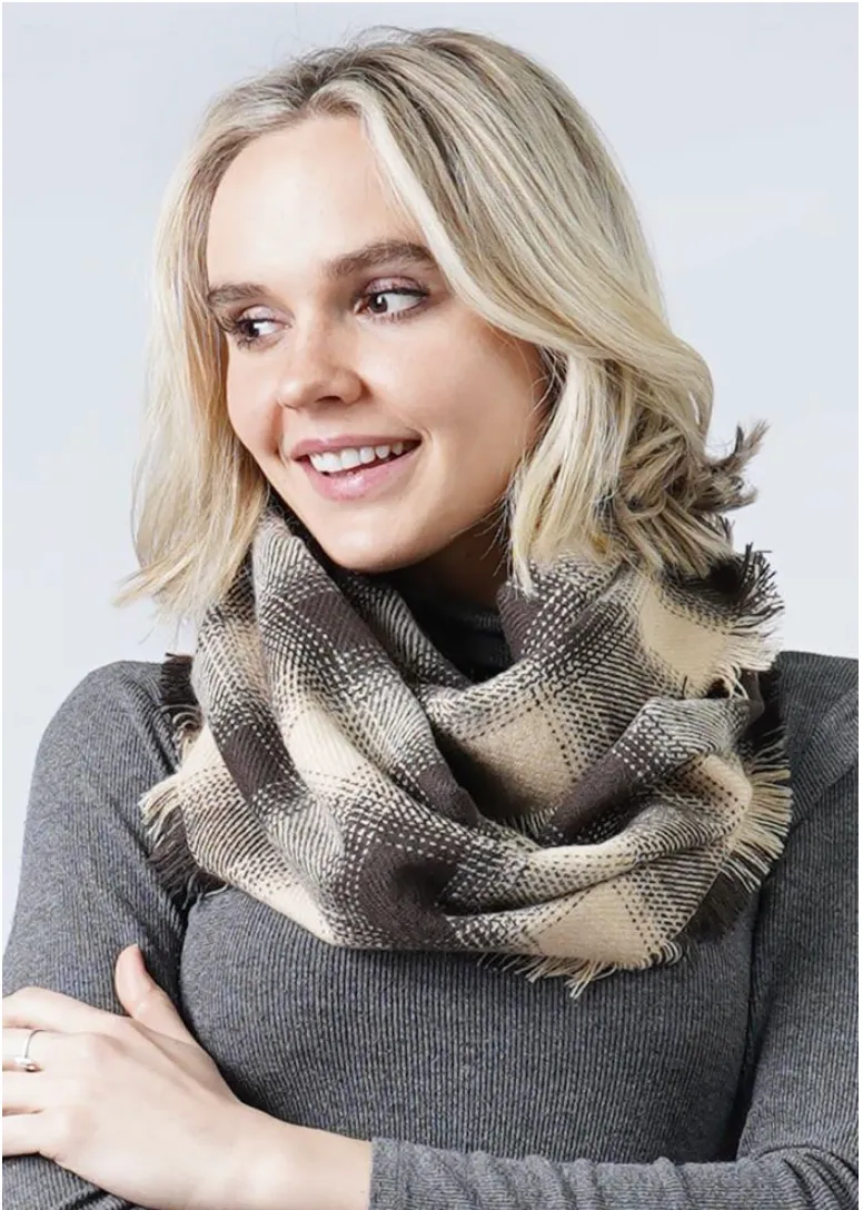 Buffalo Infinity with Fray Edge Scarf