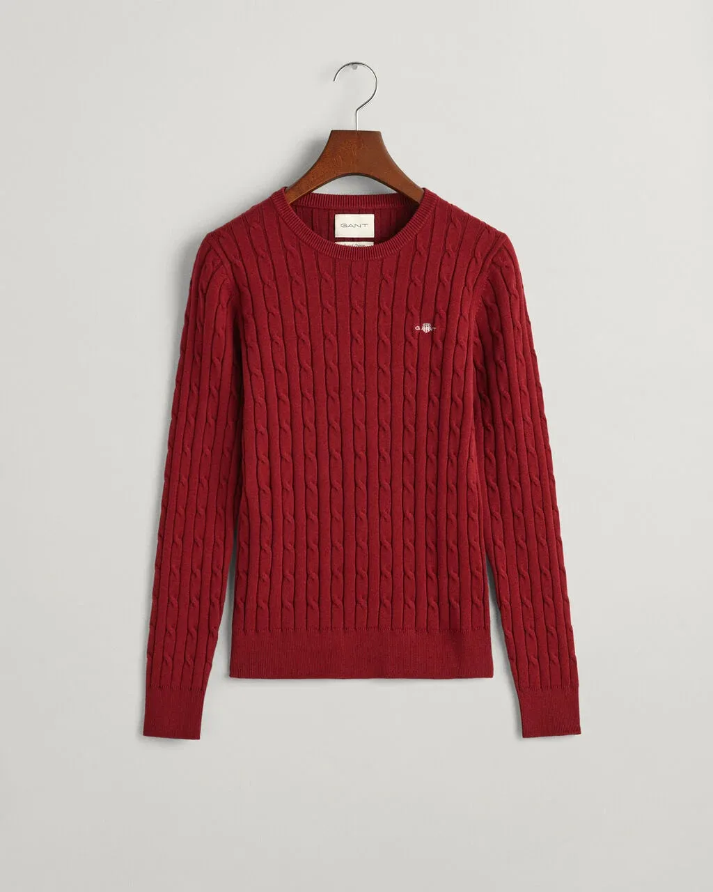 Cable knit jumper wine