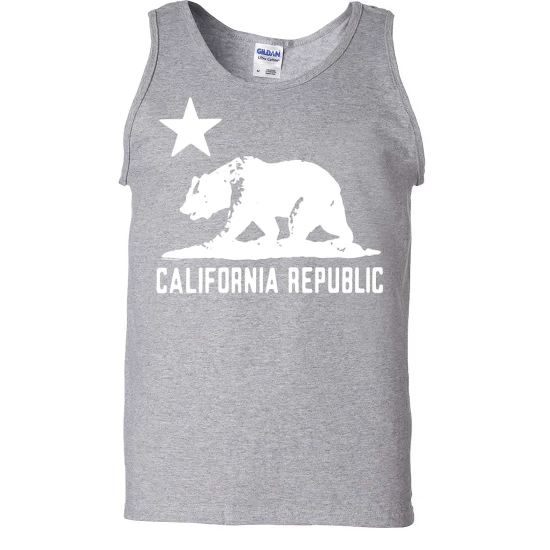 California Flag Oversize White Silhouette Asst Colors Tank Top