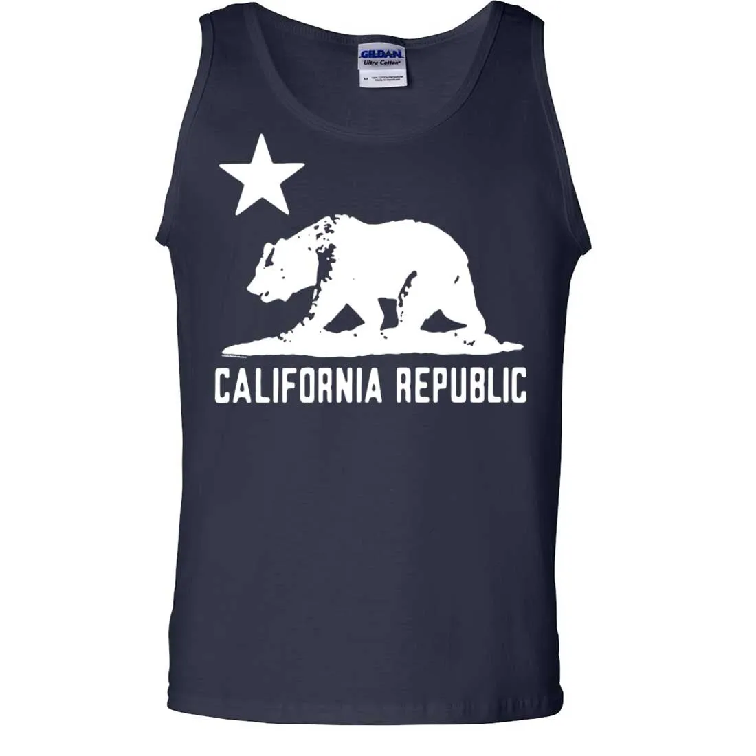 California Flag Oversize White Silhouette Asst Colors Tank Top