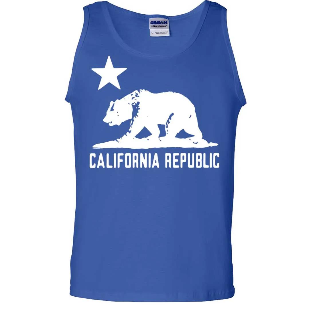 California Flag Oversize White Silhouette Asst Colors Tank Top