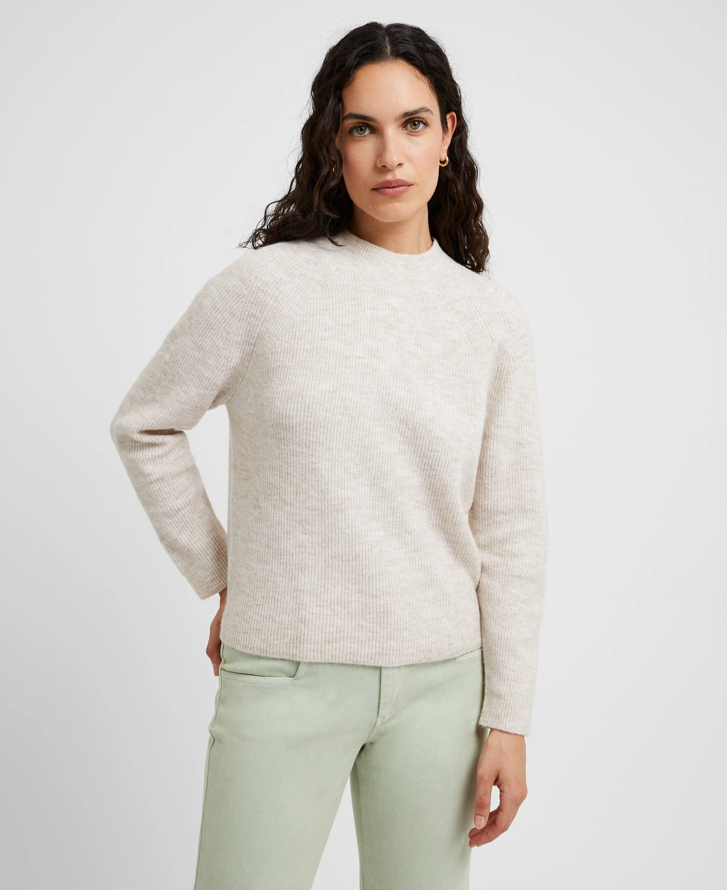 Carice Knit Crew Neck Jumper - Ecru