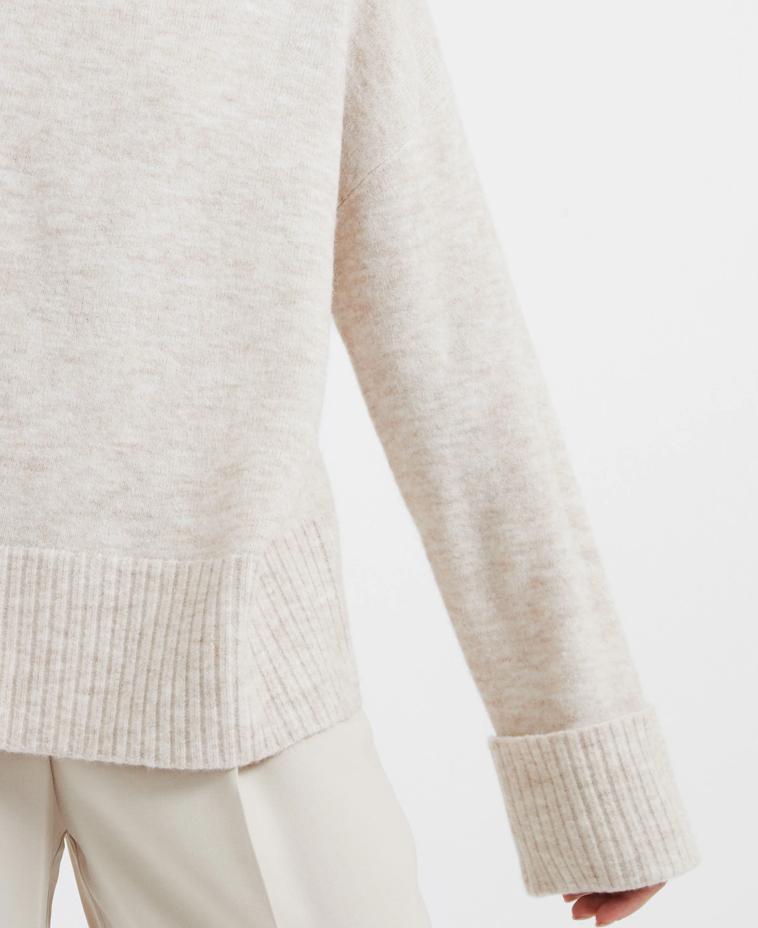 Carice Knit High Neck Jumper - Ecru