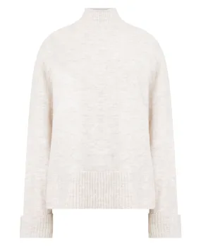 Carice Knit High Neck Jumper - Ecru