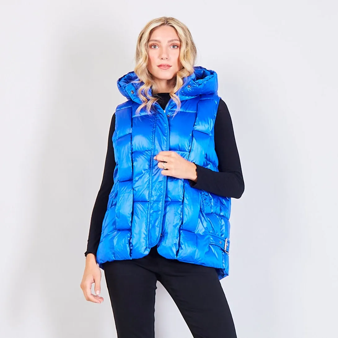 Casual hooded sleeveless padded jacket wholesale