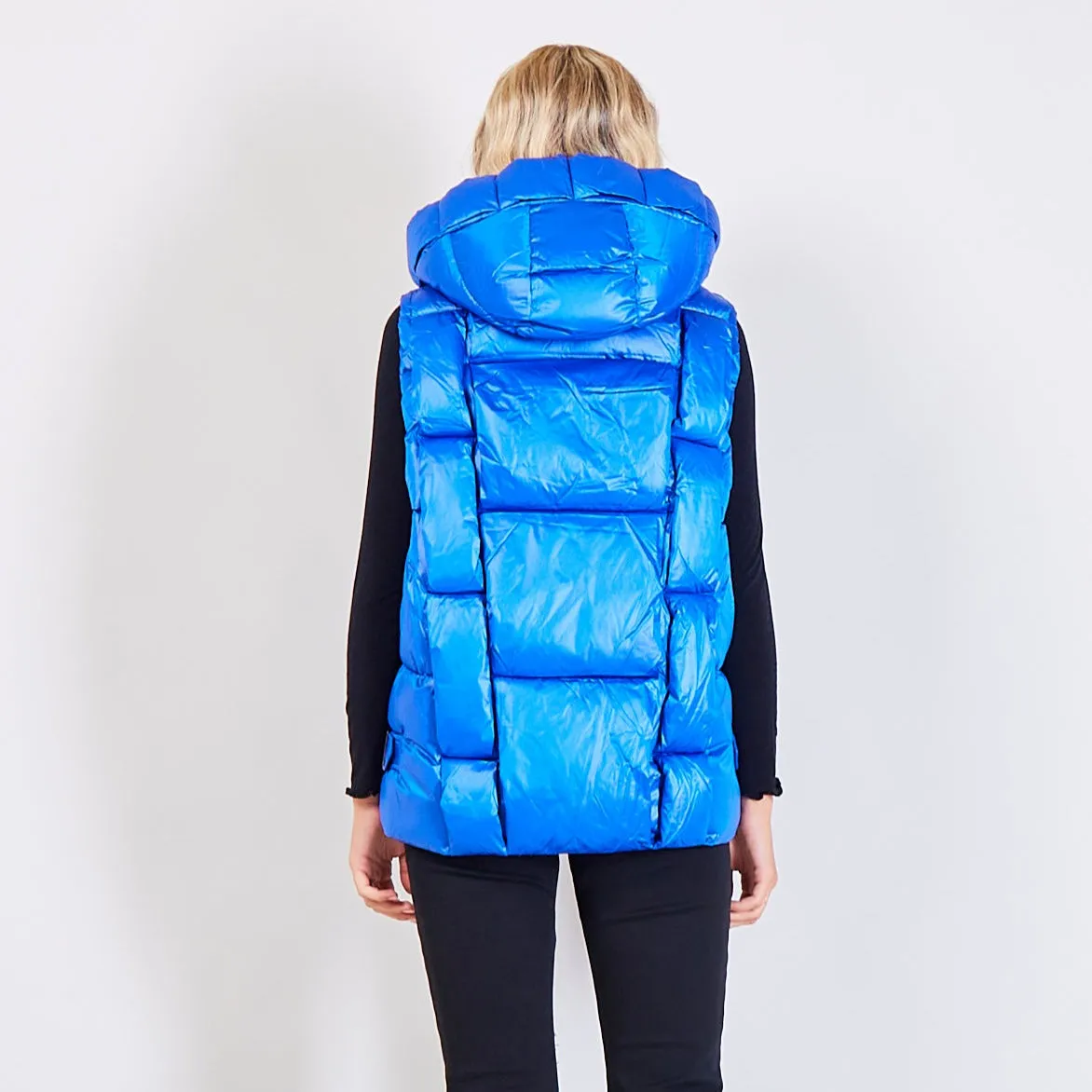 Casual hooded sleeveless padded jacket wholesale