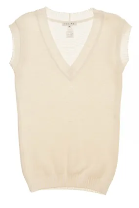 Celine - White Sleeveless Knit Sweater - M