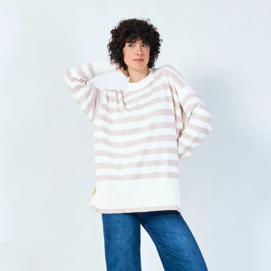 Classic bold stripe sweater wholesale