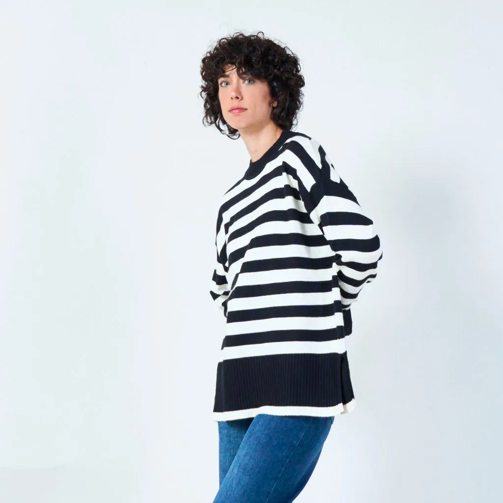 Classic bold stripe sweater wholesale