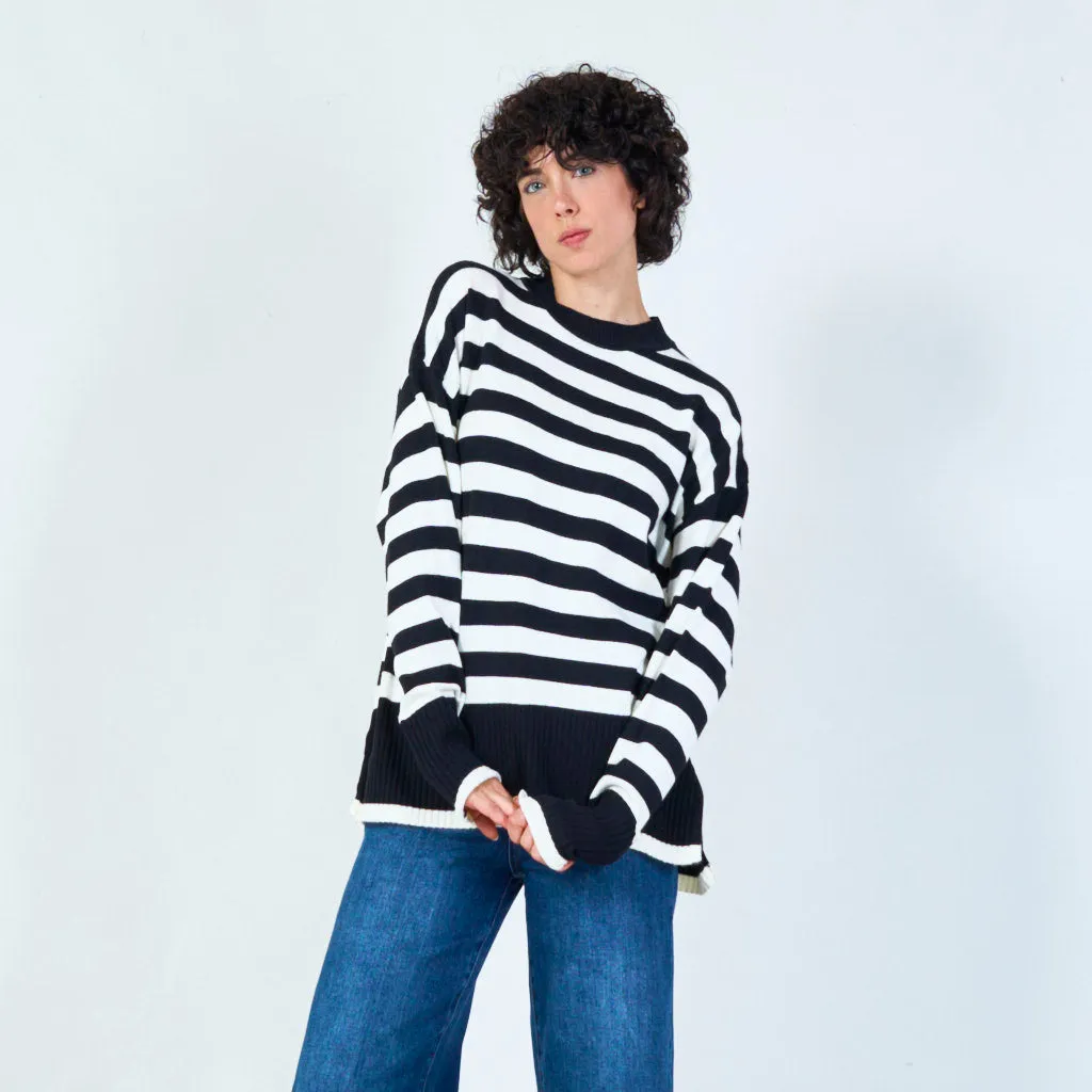 Classic bold stripe sweater wholesale