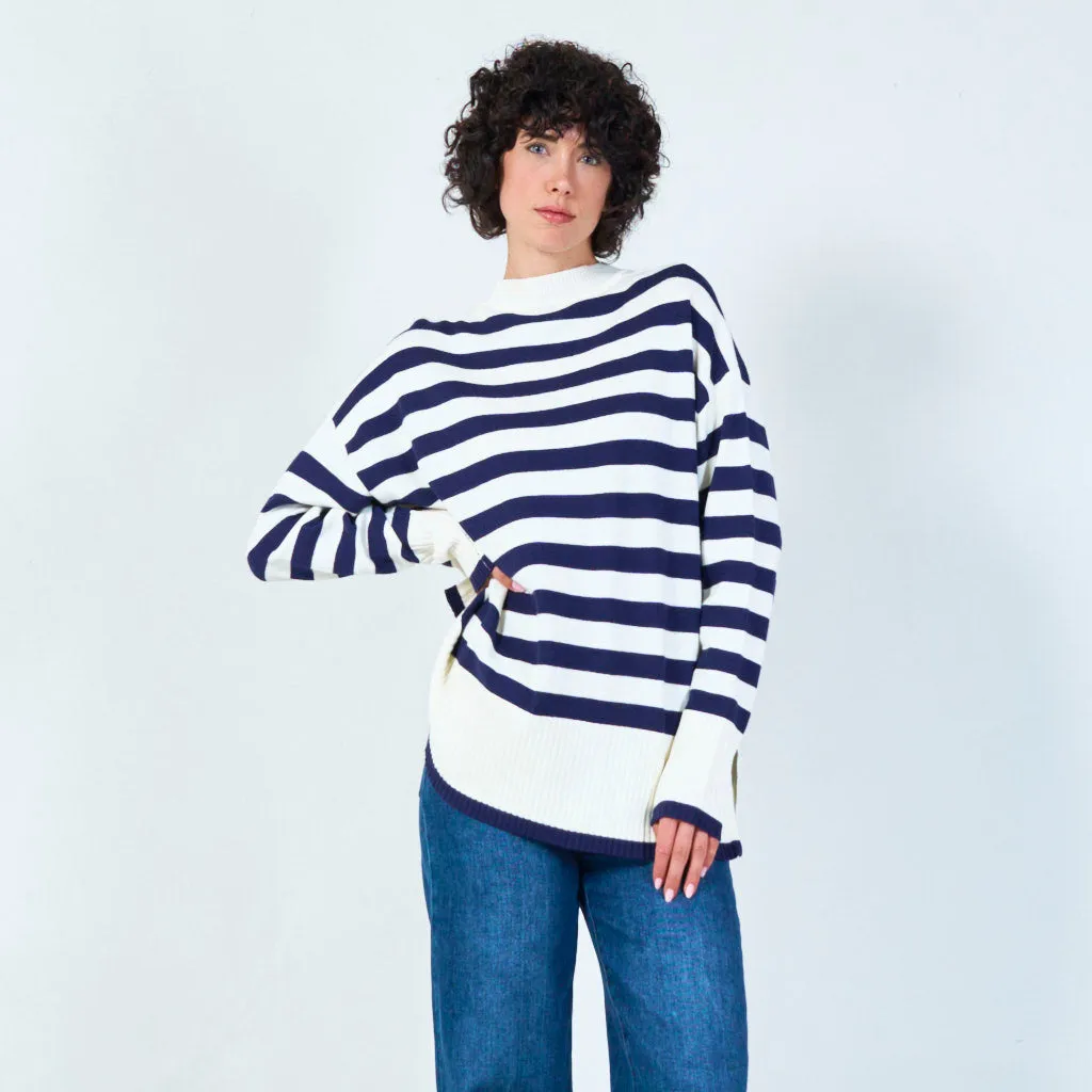 Classic bold stripe sweater wholesale