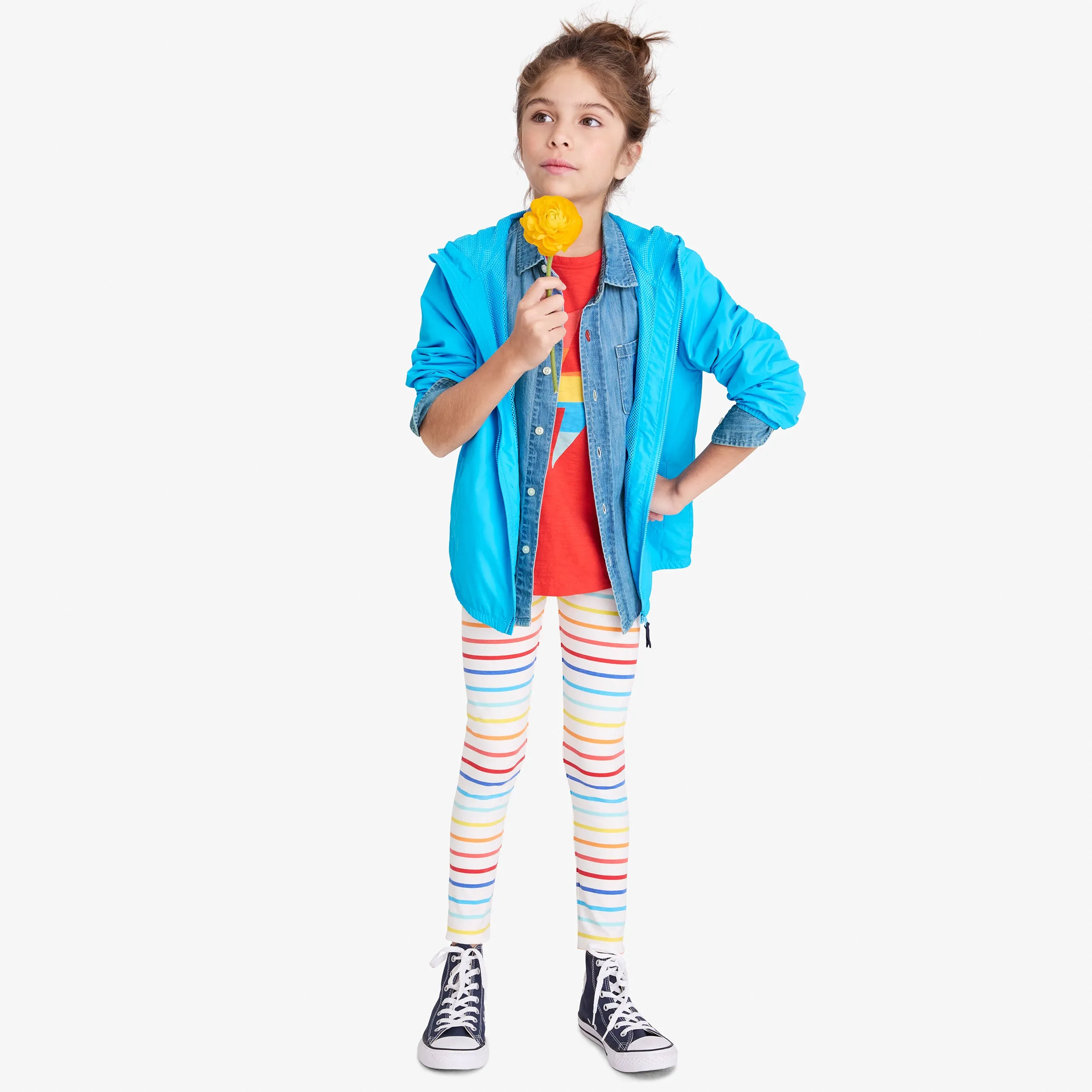 Classic legging in sunrise rainbow stripe