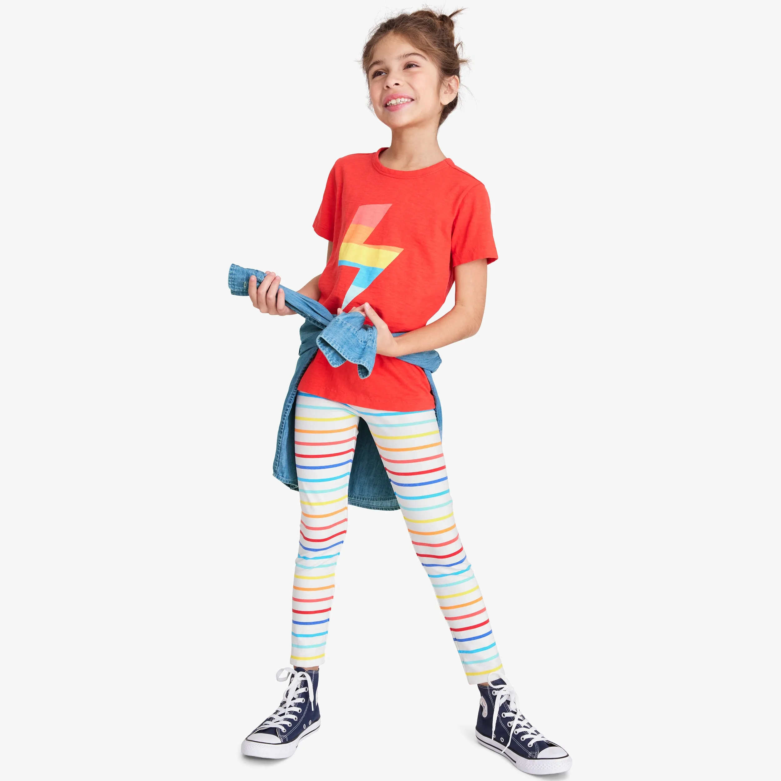 Classic legging in sunrise rainbow stripe