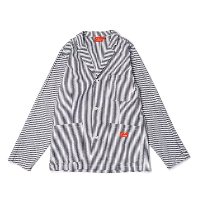 Cookman Lab Jacket - Seersucker Stripe Navy