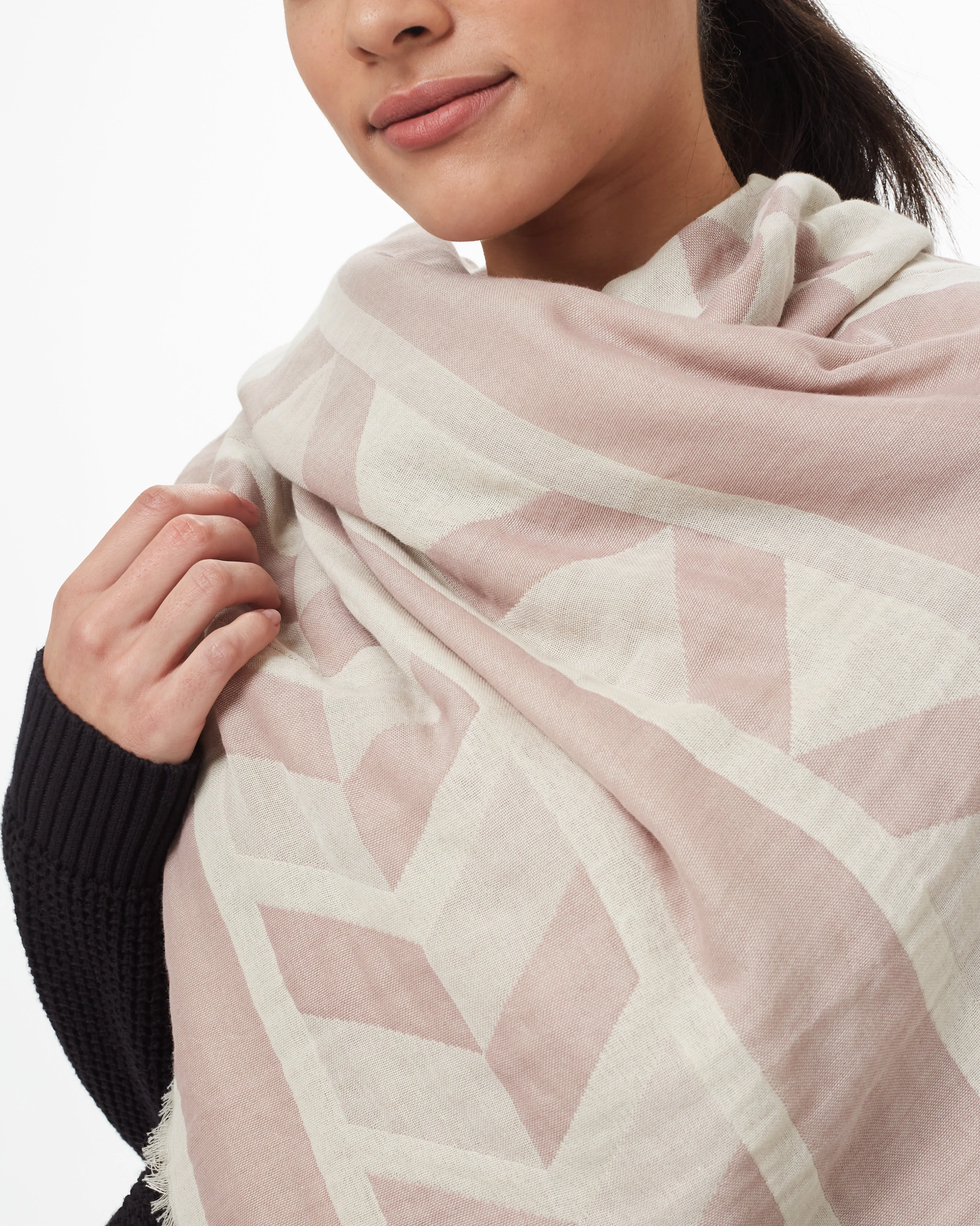 Cotton Geo Blanket Scarf