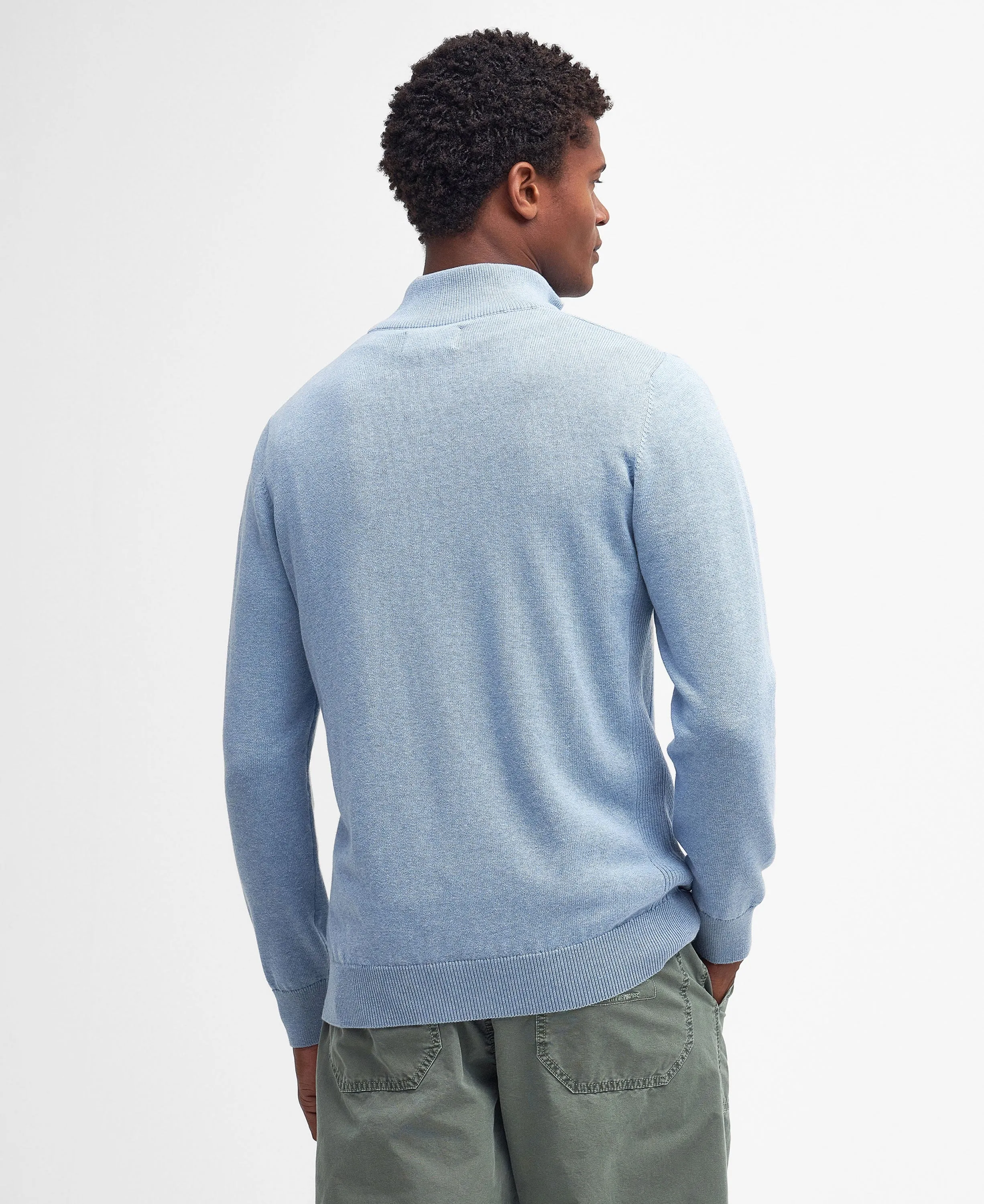 Cotton Half Zip Jumper - Dark Chambray