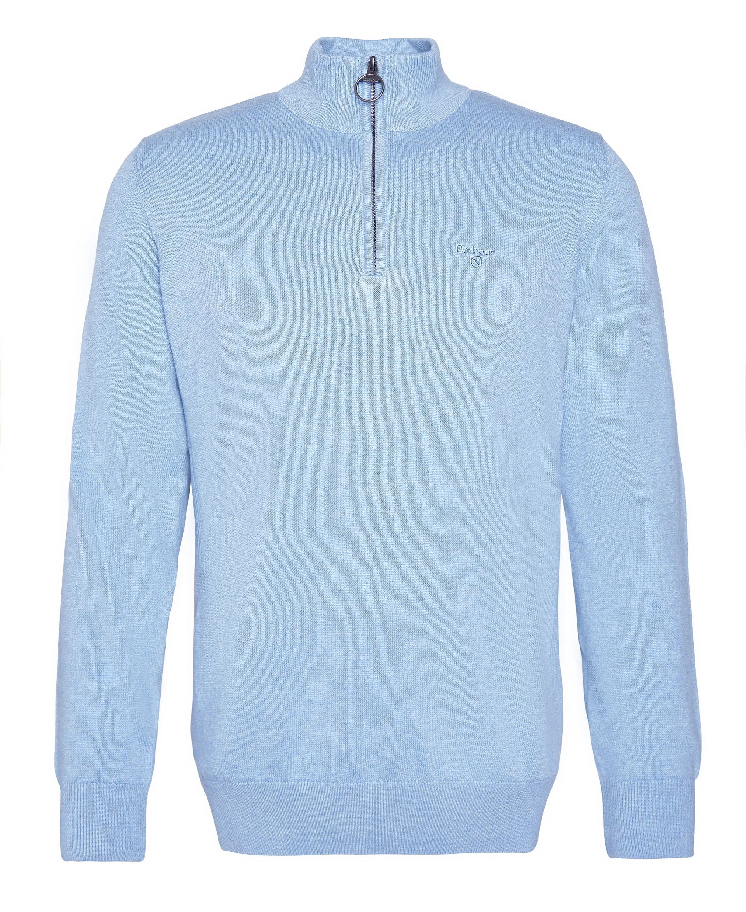 Cotton Half Zip Jumper - Dark Chambray