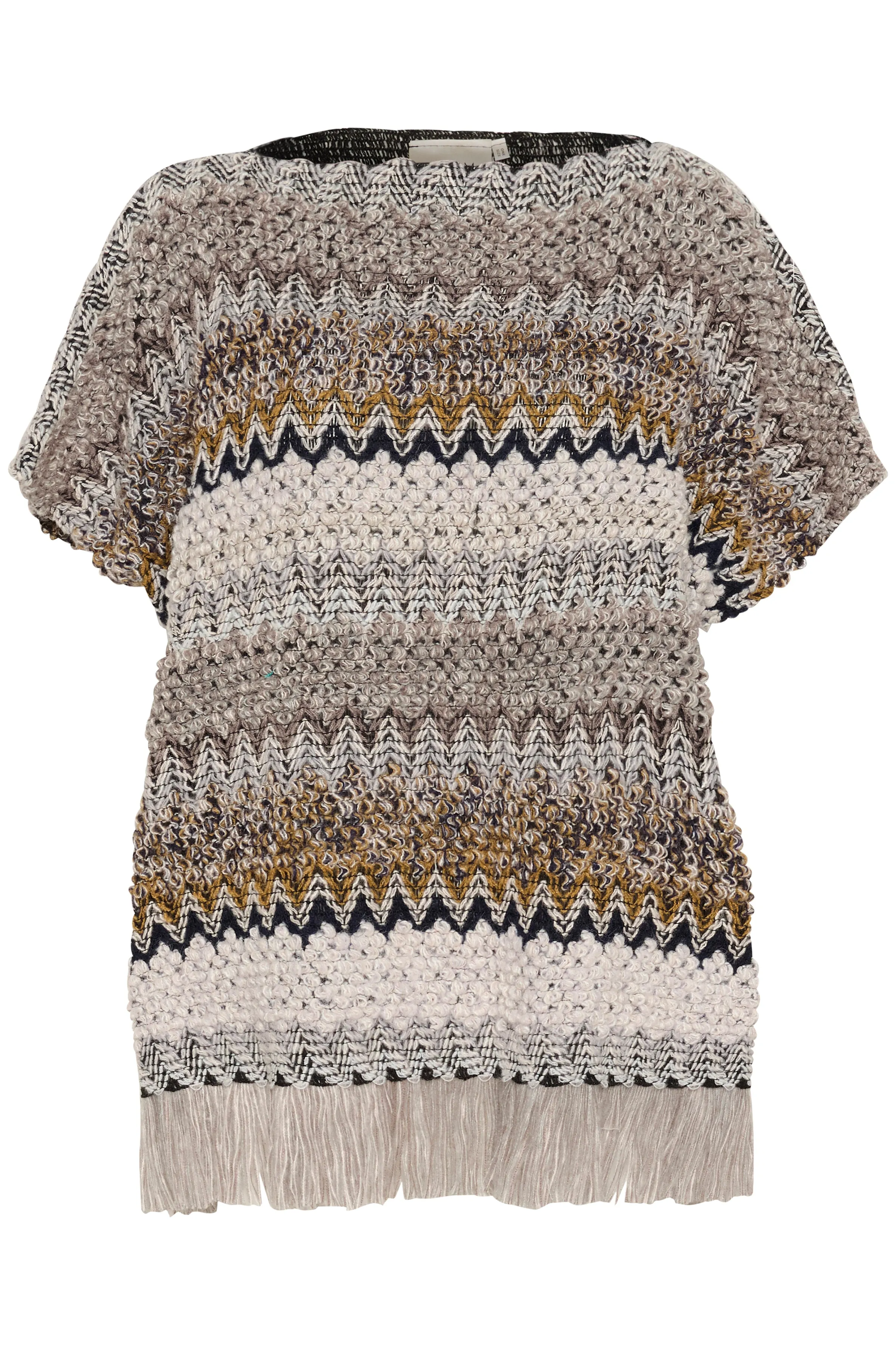 Cream Goldy Knit Poncho