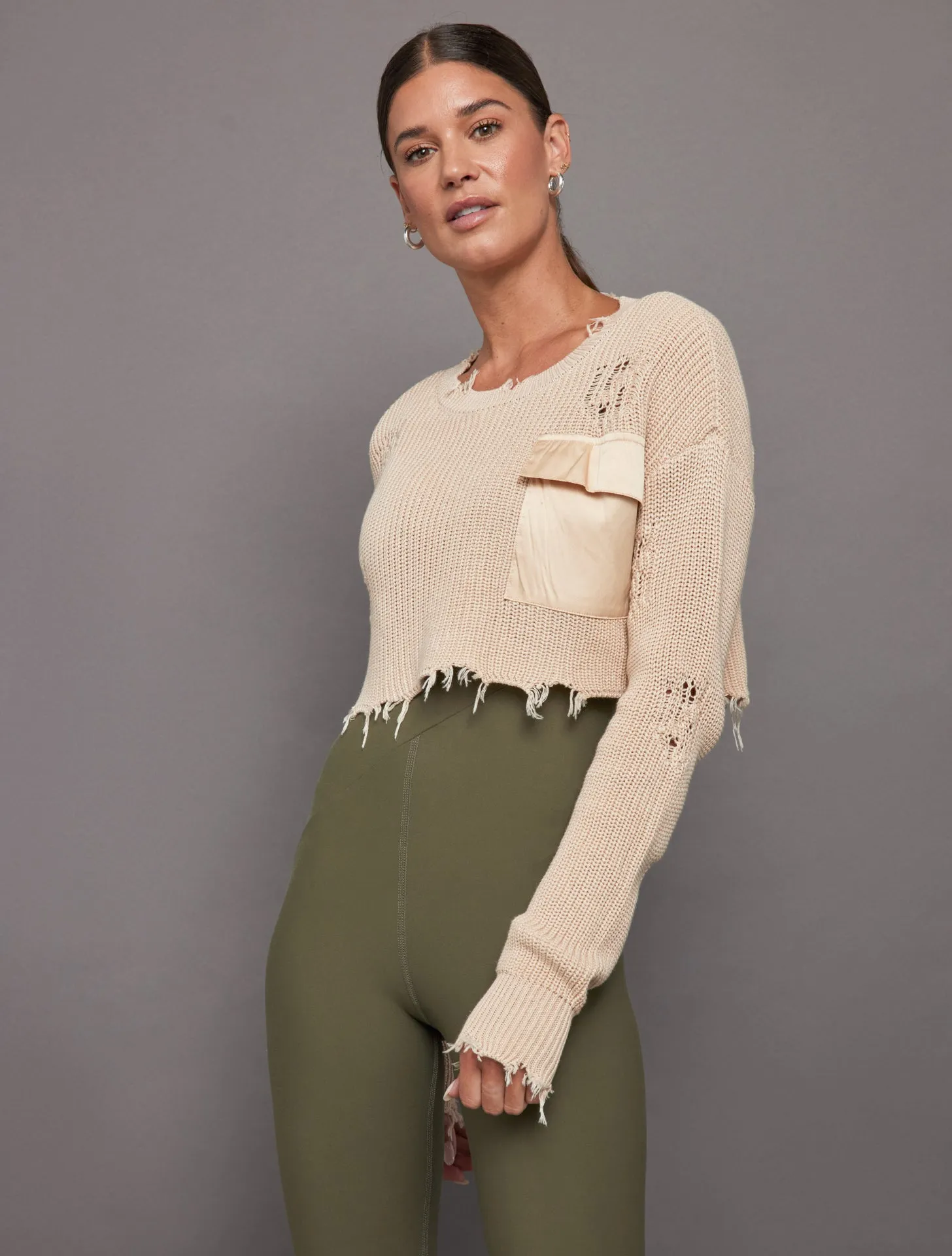 Cropped Devin Sweater - Cappuccino