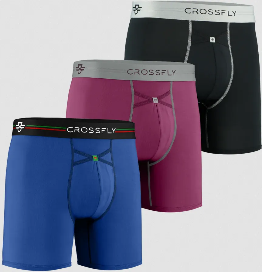 Crossfly Men's Ikon 6" Boxers TRIPLE PACK {CF-IKON6-TRIPLE}