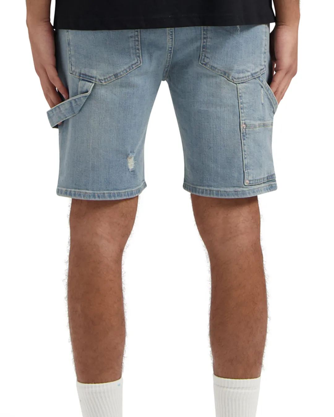 CROYEZ CH2 CARPENTER DENIM SHORTS - DUST BLUE