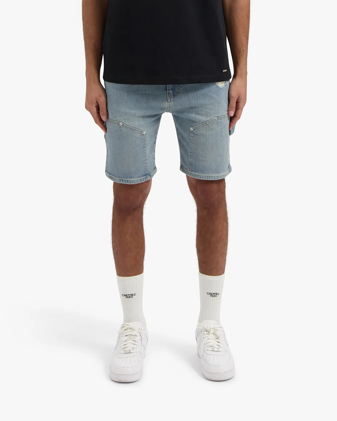 CROYEZ CH2 CARPENTER DENIM SHORTS - DUST BLUE