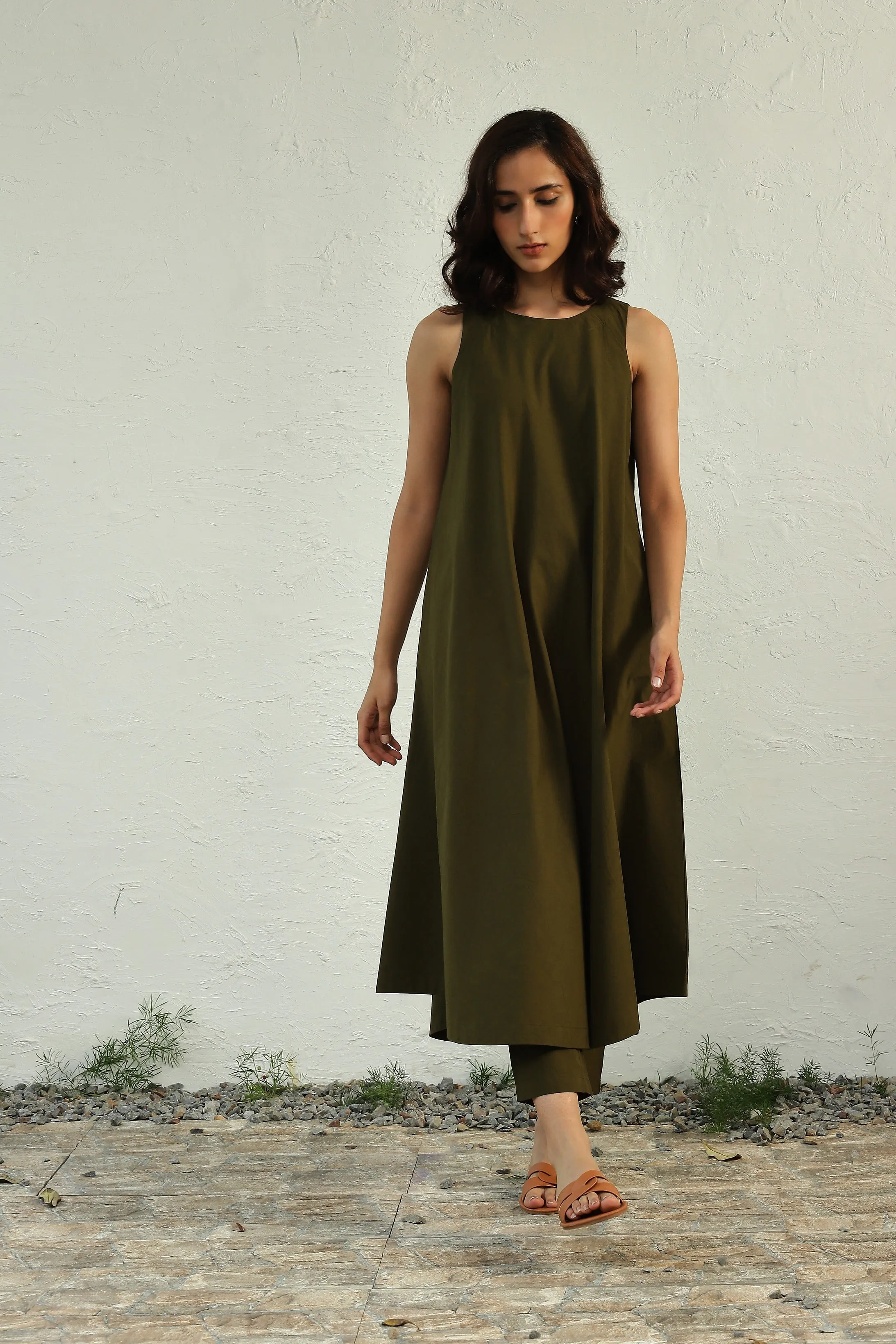 Earthy Green halter dress