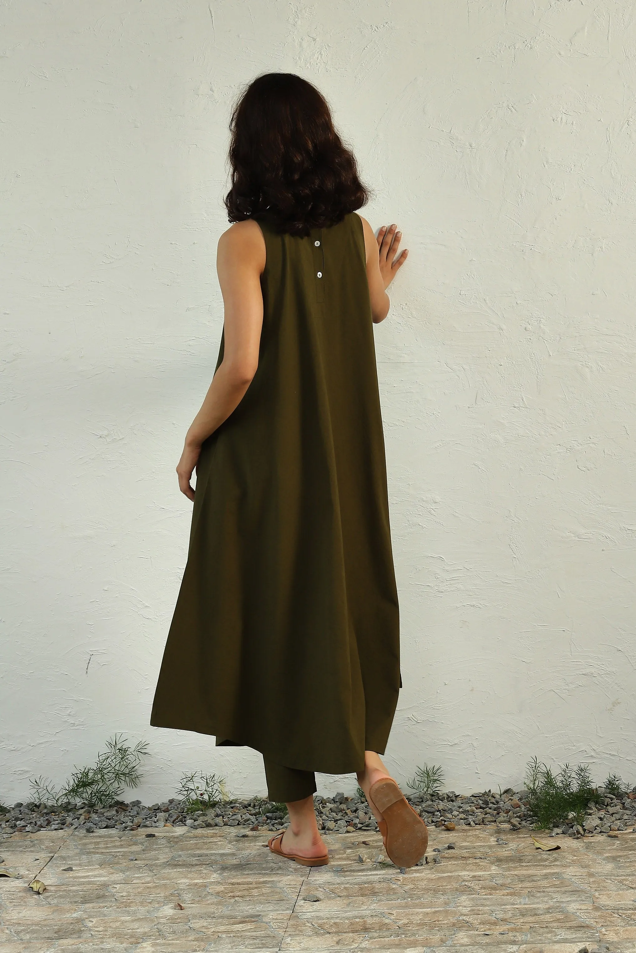 Earthy Green halter dress