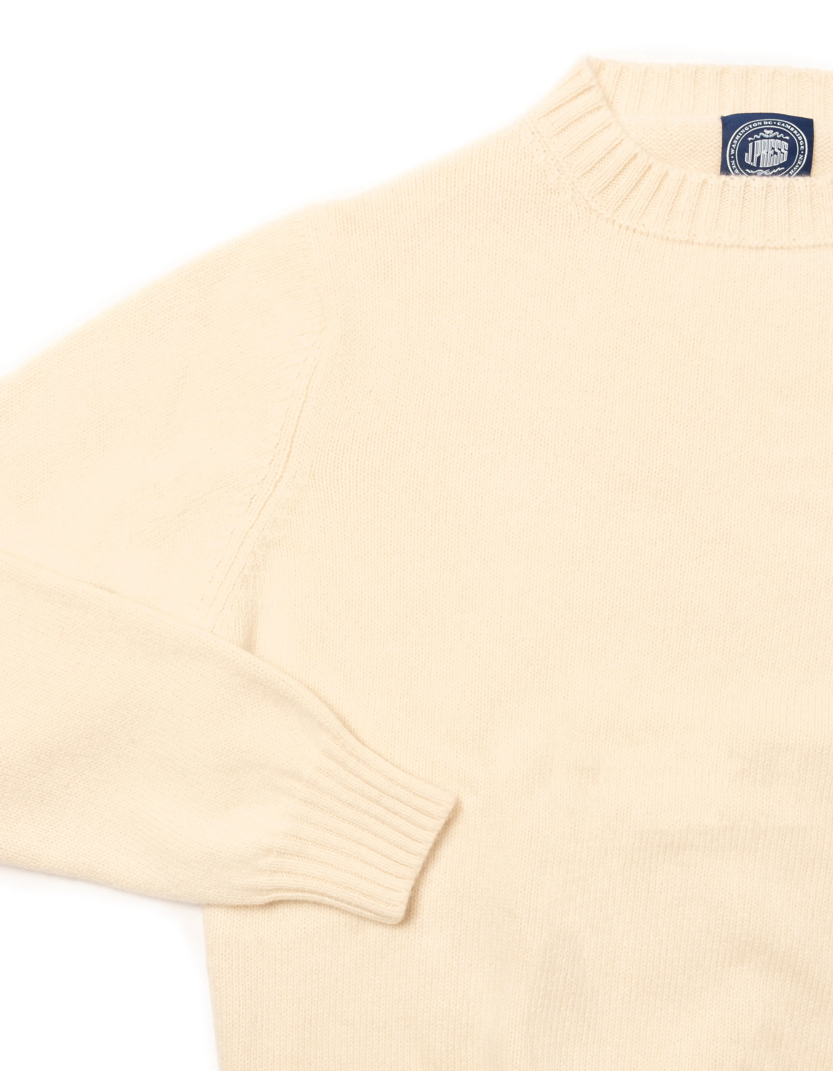 ECRU CASHMERE CHUNKY CREW NECK