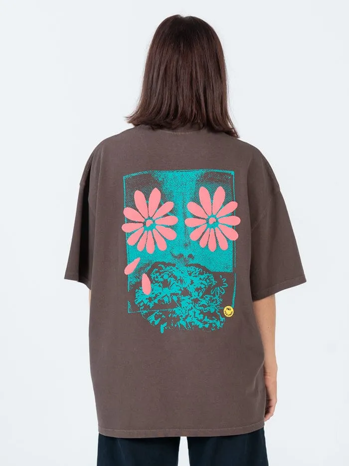 Everywhere Oversize Heavyweight Tee - Choc Brown Overdye