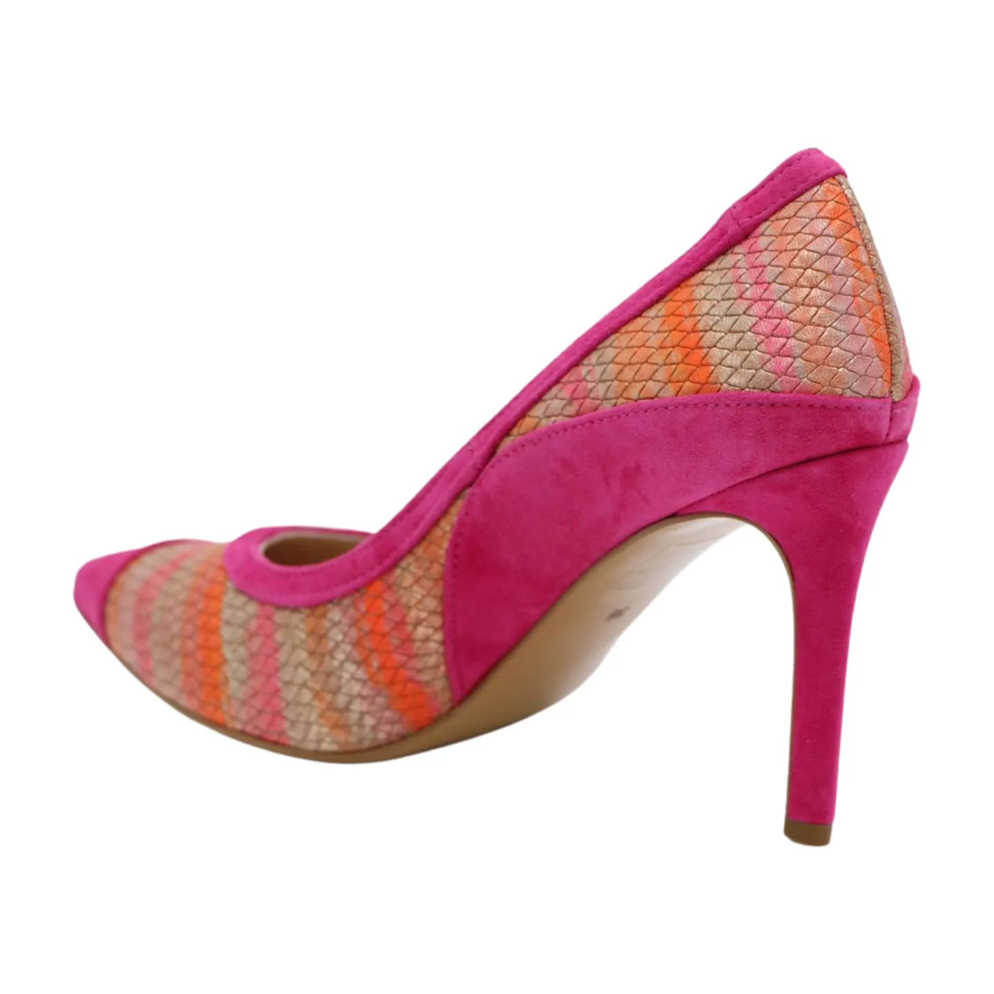 FABUCCI Pink suede & Print Heeled Shoe