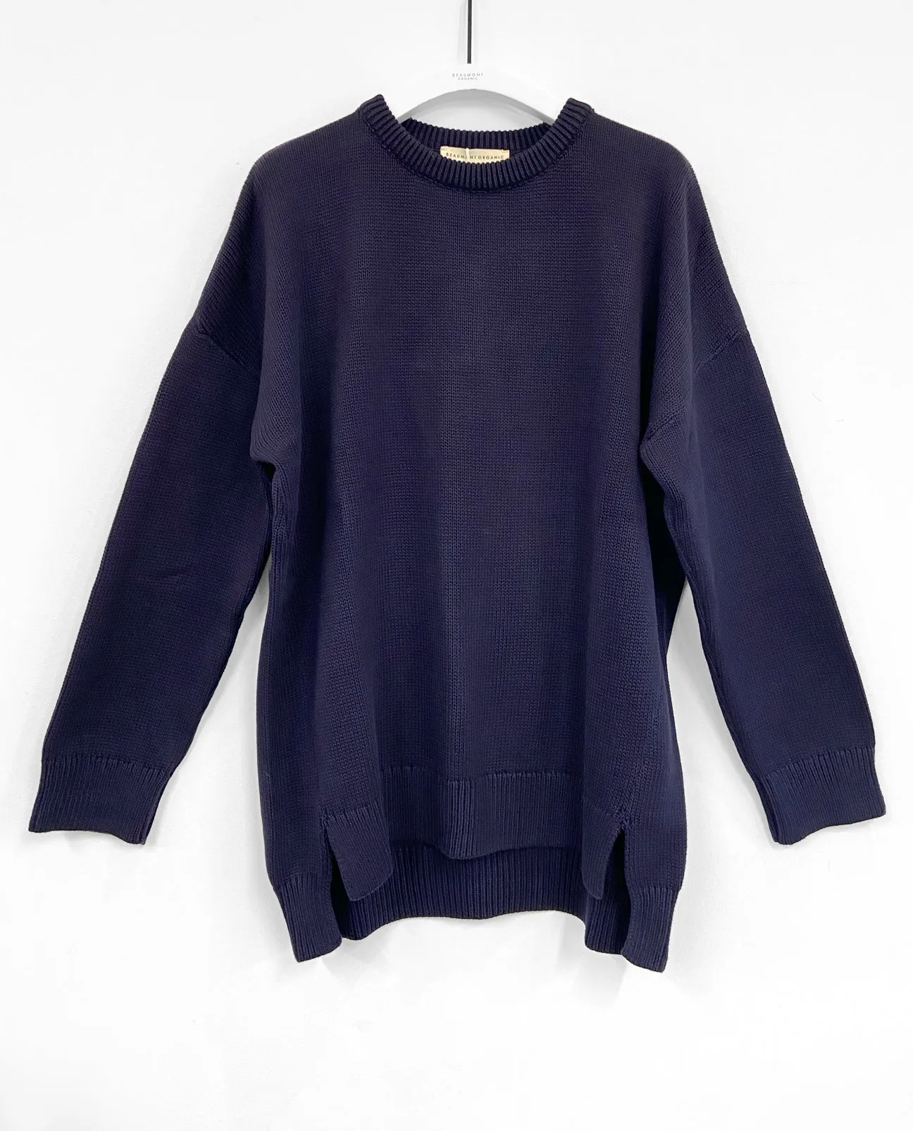 Faye-Marie Organic Cotton Jumper In Navy