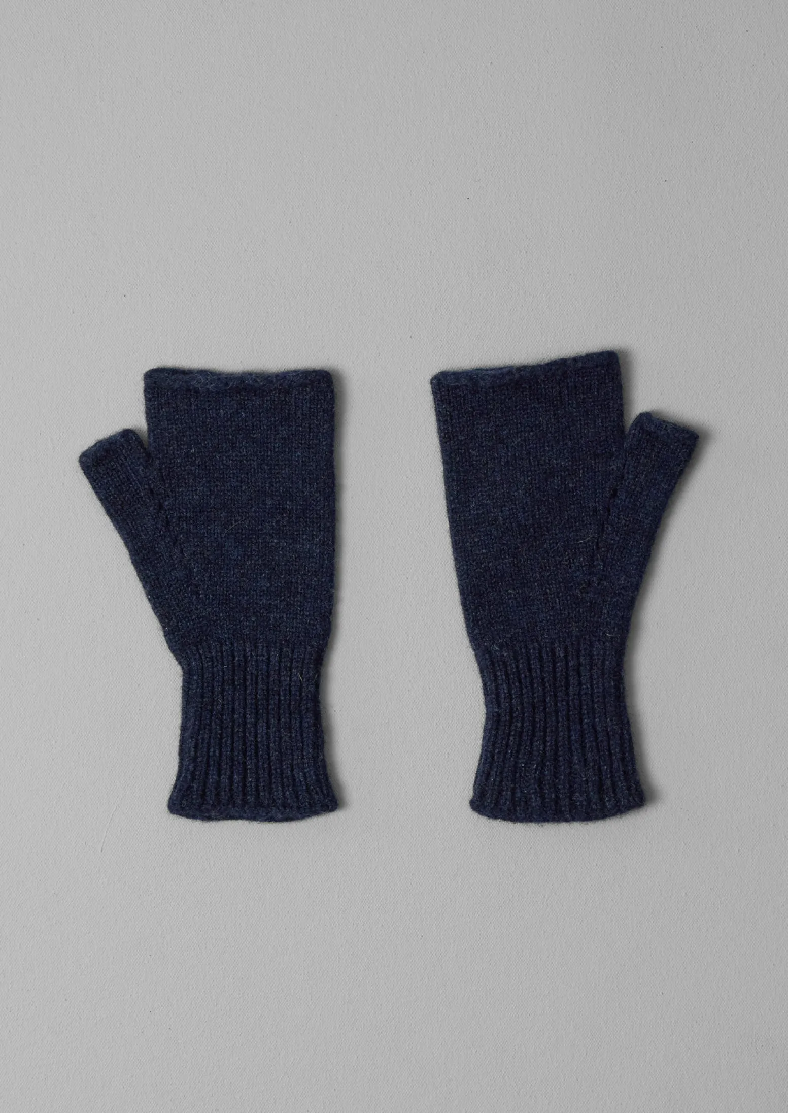 Fingerless Wool Gloves | Navy Melange