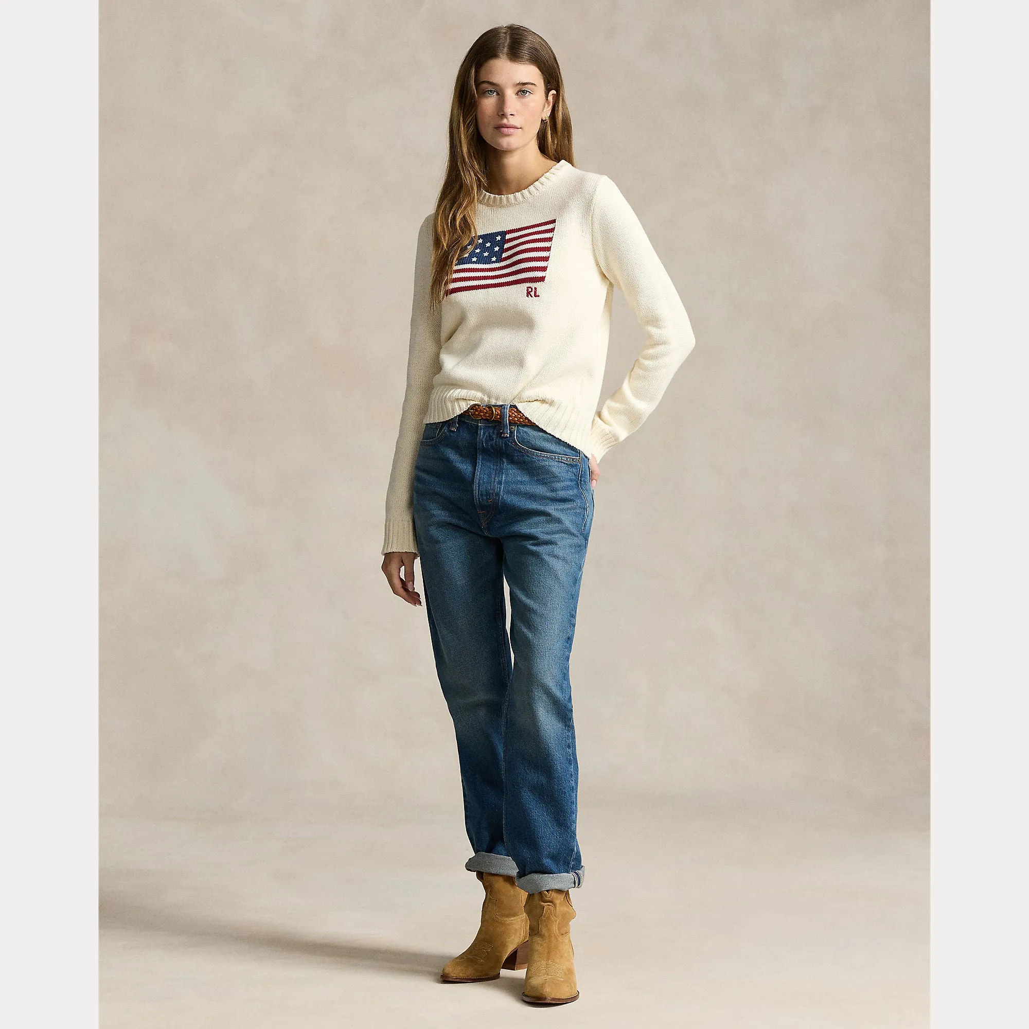 FLAG COTTON CREWNECK SWEATER