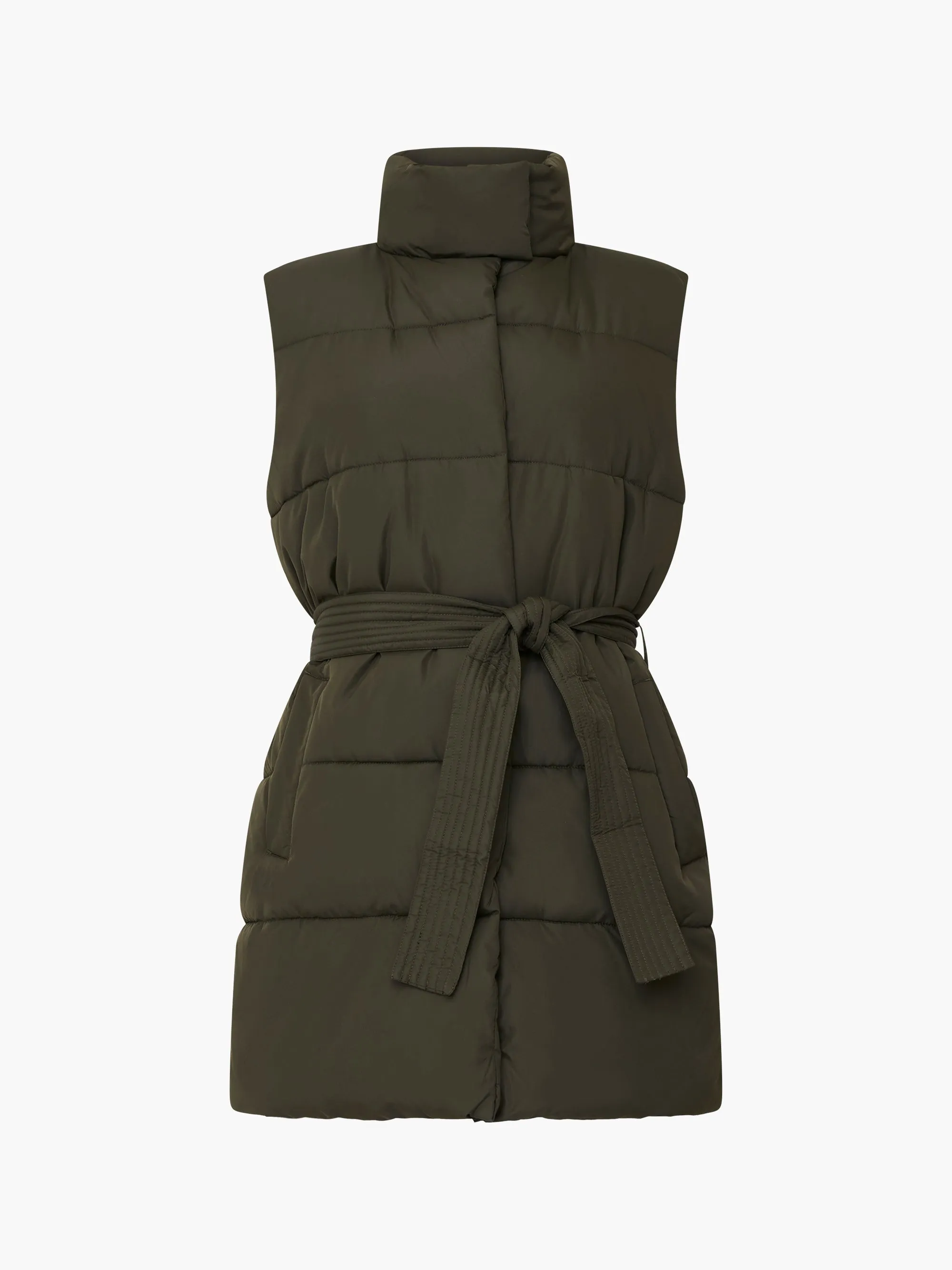 Funnel Neck Belted Gilet