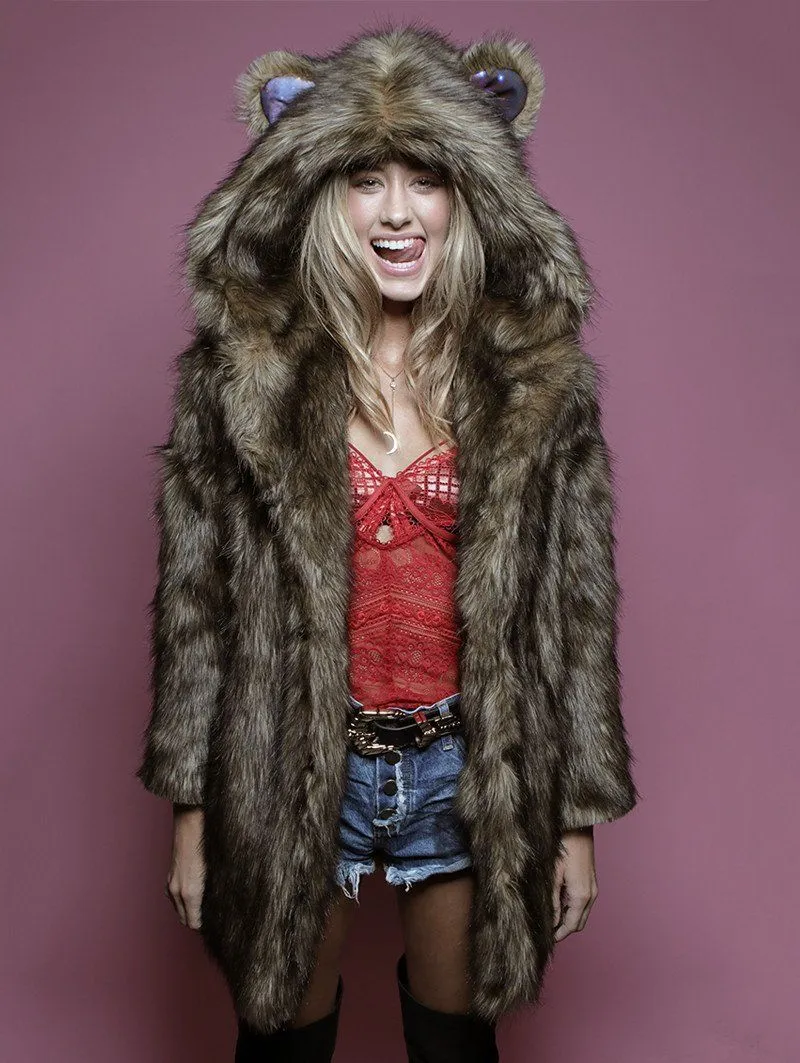 Grizzly Golden Galaxy Faux Fur Coat