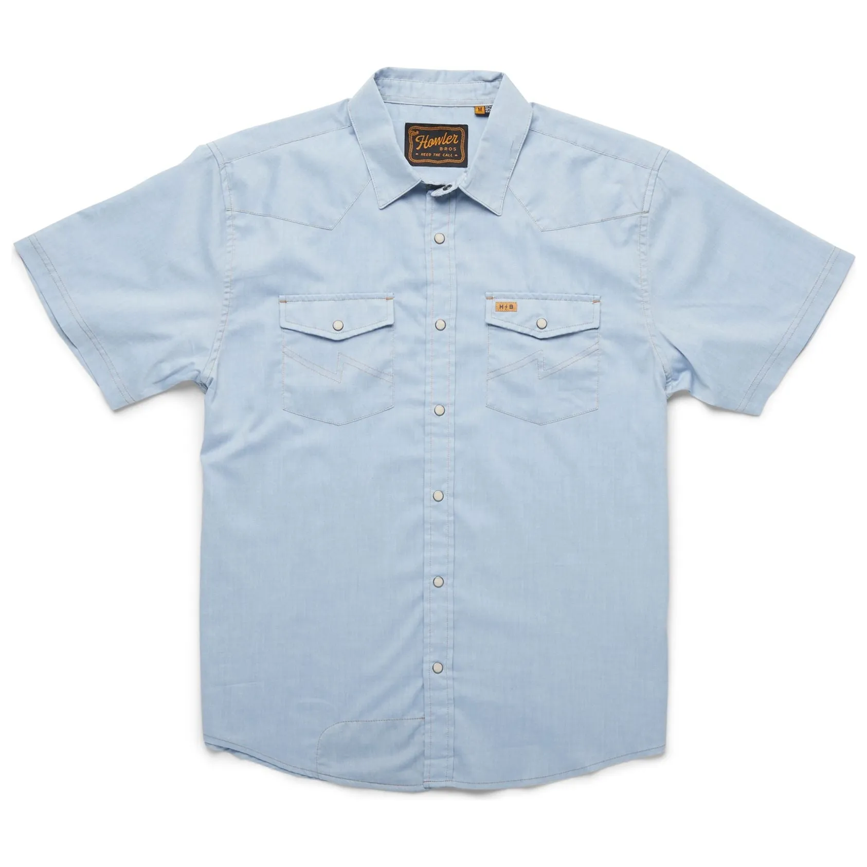 H Bar B Snapshirt - Faded Blue Oxford