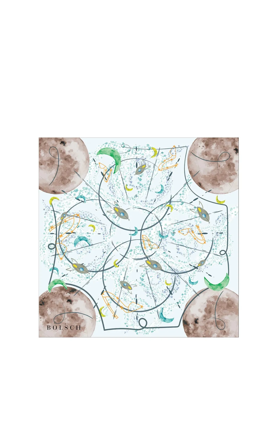 Halo Print Silk Square Scarf