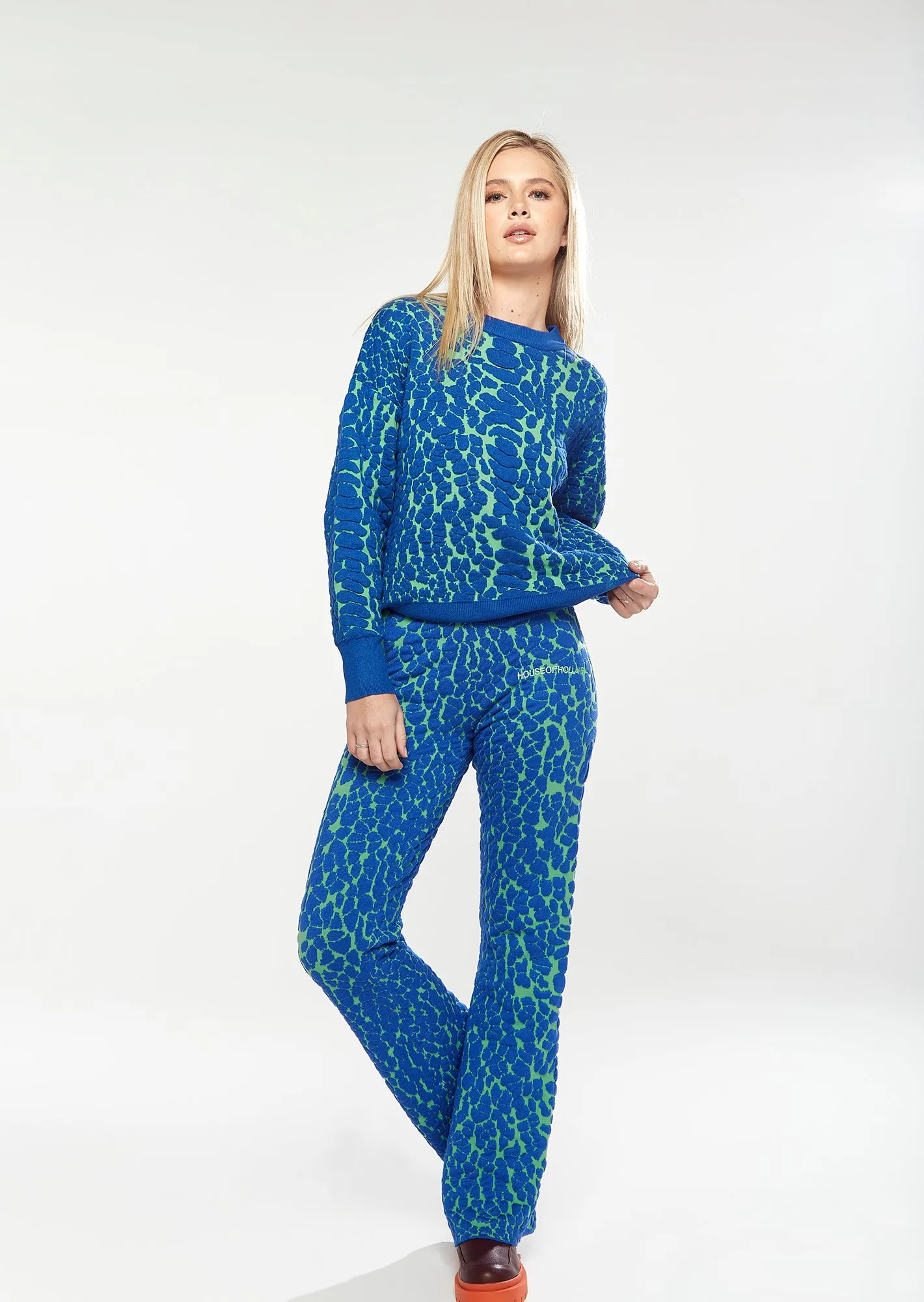 House Of Holland Duo Trouser In Blue